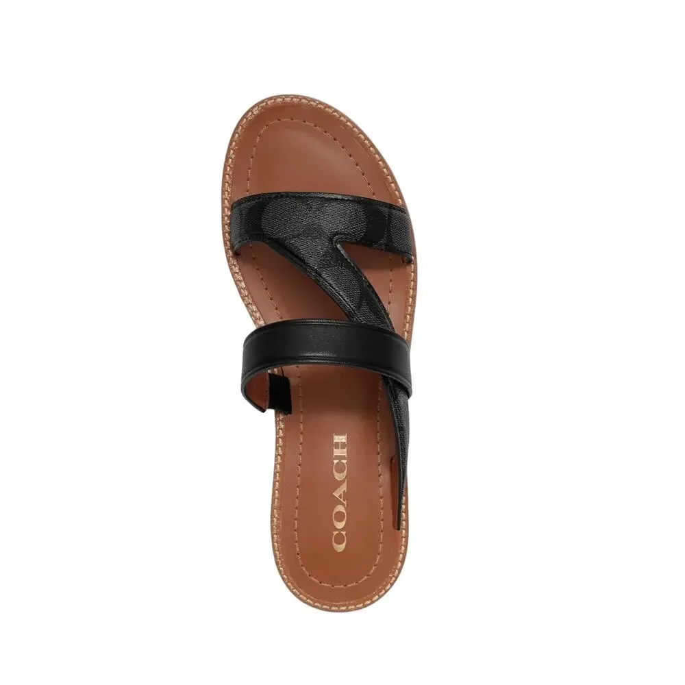 COACH HARLAN SLIP ON SANDALS IN BLACK - SIZE 10 - Picture 3 of 5